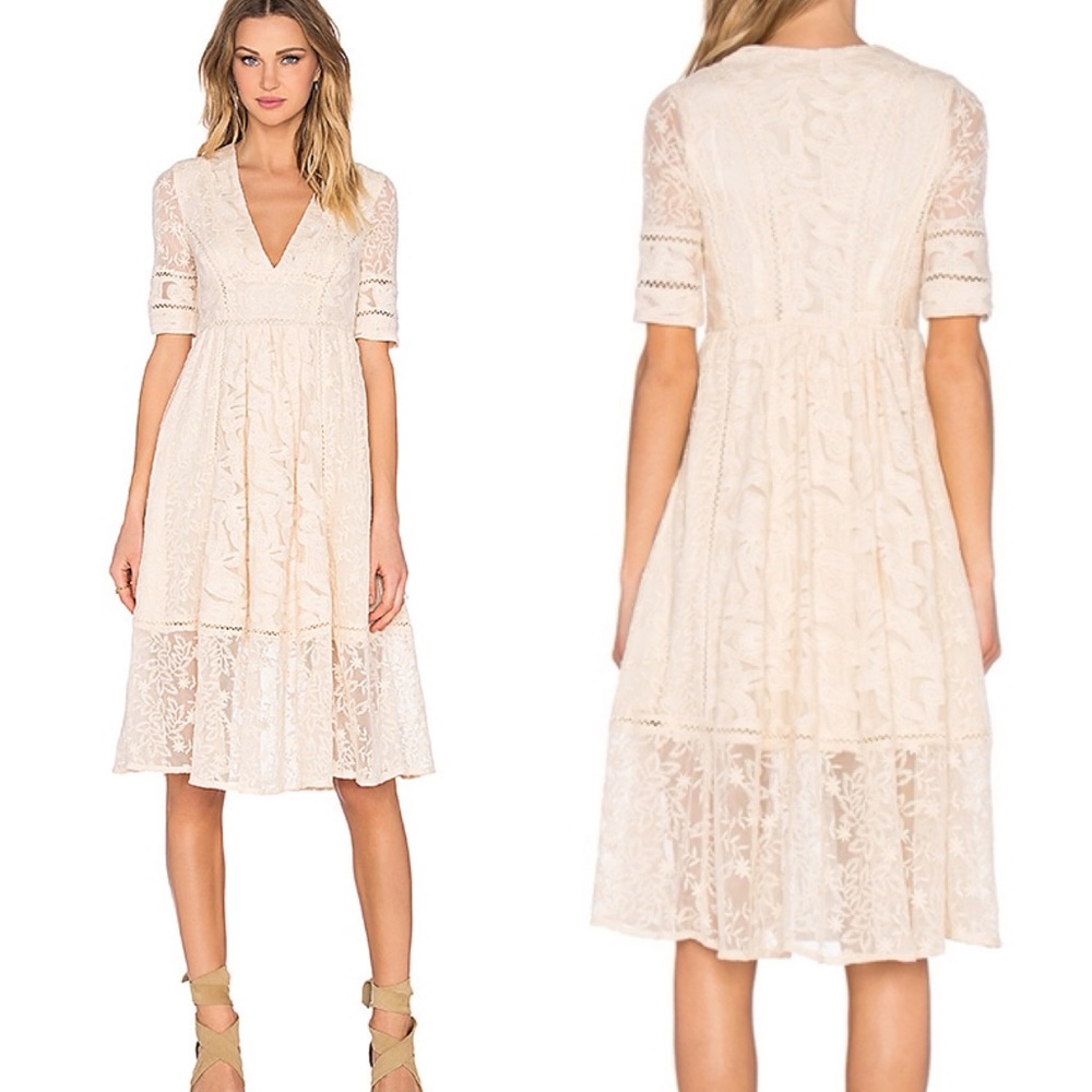 Free people Laurel Lace Dress in Almond size 2